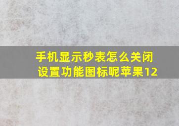 手机显示秒表怎么关闭设置功能图标呢苹果12