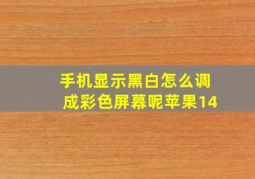 手机显示黑白怎么调成彩色屏幕呢苹果14