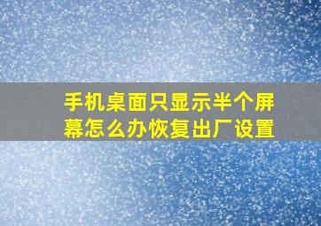 手机桌面只显示半个屏幕怎么办恢复出厂设置