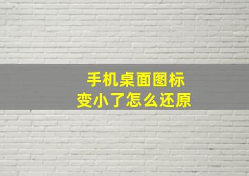 手机桌面图标变小了怎么还原