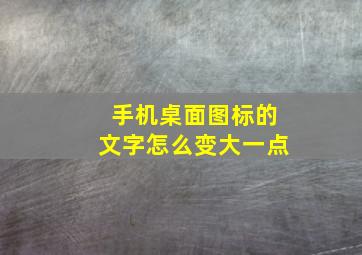 手机桌面图标的文字怎么变大一点