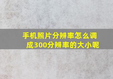 手机照片分辨率怎么调成300分辨率的大小呢