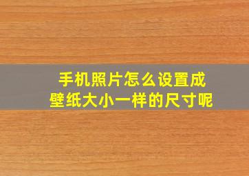 手机照片怎么设置成壁纸大小一样的尺寸呢