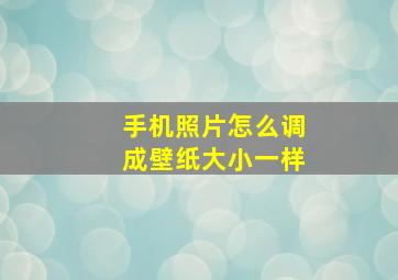 手机照片怎么调成壁纸大小一样