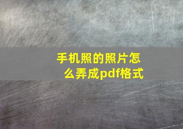 手机照的照片怎么弄成pdf格式