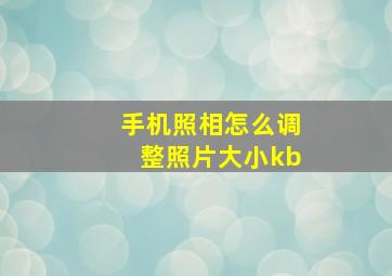 手机照相怎么调整照片大小kb