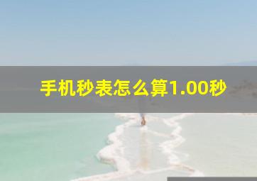 手机秒表怎么算1.00秒