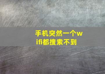 手机突然一个wifi都搜索不到