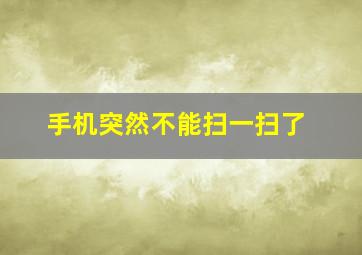 手机突然不能扫一扫了