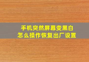 手机突然屏幕变黑白怎么操作恢复出厂设置