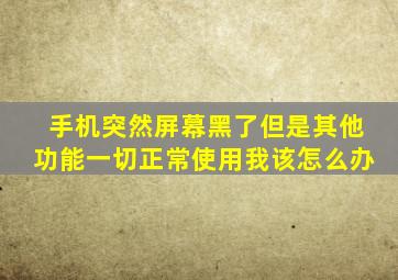 手机突然屏幕黑了但是其他功能一切正常使用我该怎么办