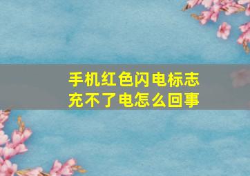 手机红色闪电标志充不了电怎么回事