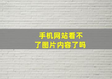 手机网站看不了图片内容了吗