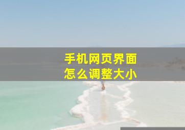 手机网页界面怎么调整大小