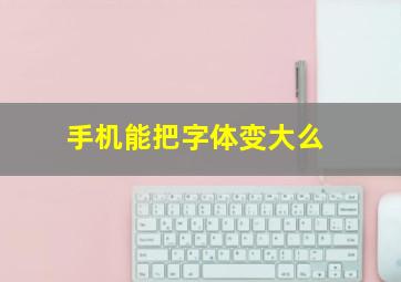 手机能把字体变大么