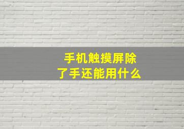 手机触摸屏除了手还能用什么