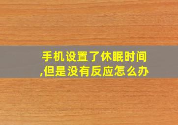 手机设置了休眠时间,但是没有反应怎么办