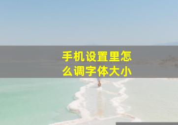 手机设置里怎么调字体大小