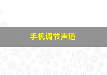 手机调节声道