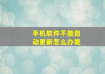 手机软件不能自动更新怎么办呢