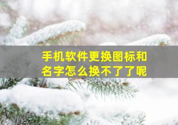 手机软件更换图标和名字怎么换不了了呢