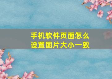 手机软件页面怎么设置图片大小一致