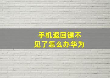 手机返回键不见了怎么办华为