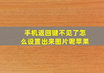 手机返回键不见了怎么设置出来图片呢苹果