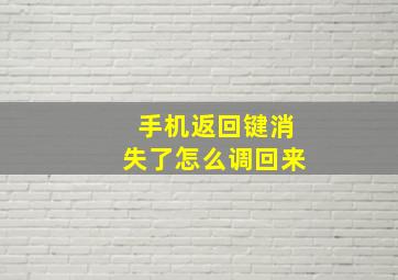 手机返回键消失了怎么调回来