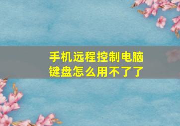 手机远程控制电脑键盘怎么用不了了