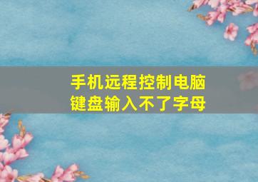 手机远程控制电脑键盘输入不了字母