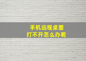 手机远程桌面打不开怎么办呢