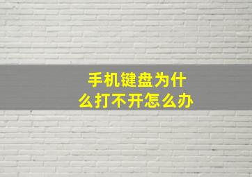 手机键盘为什么打不开怎么办