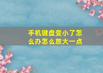 手机键盘变小了怎么办怎么放大一点