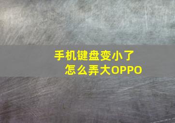 手机键盘变小了怎么弄大OPPO