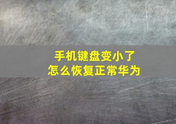 手机键盘变小了怎么恢复正常华为