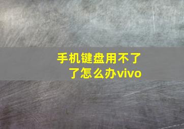 手机键盘用不了了怎么办vivo