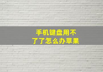 手机键盘用不了了怎么办苹果