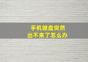 手机键盘突然出不来了怎么办