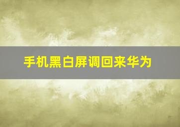 手机黑白屏调回来华为