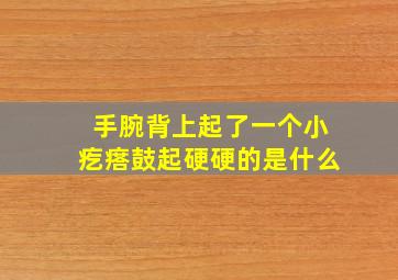 手腕背上起了一个小疙瘩鼓起硬硬的是什么