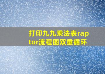 打印九九乘法表raptor流程图双重循环