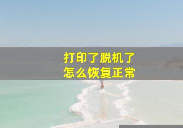 打印了脱机了怎么恢复正常