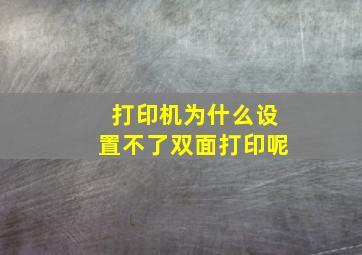 打印机为什么设置不了双面打印呢