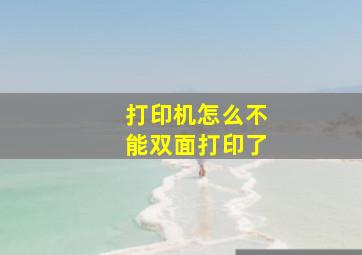 打印机怎么不能双面打印了