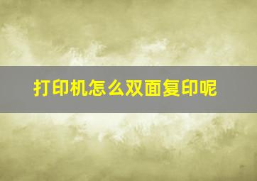 打印机怎么双面复印呢