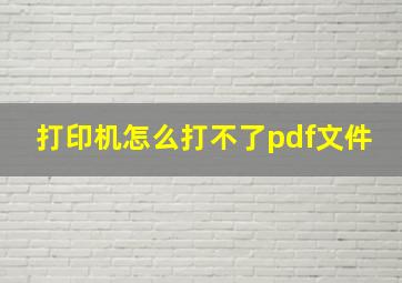 打印机怎么打不了pdf文件