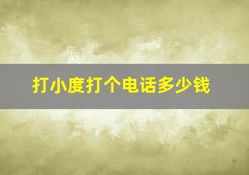 打小度打个电话多少钱