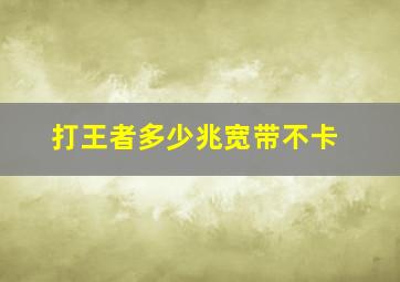 打王者多少兆宽带不卡