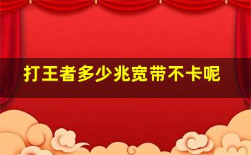 打王者多少兆宽带不卡呢